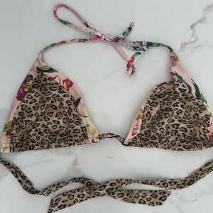 Cheetah and floral PQ SWIM bikini top triangle